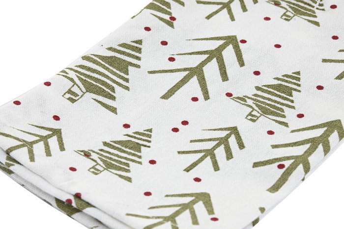 DKD Home Decor Paño Navidad Alpina Verde Rojo Algodón 0.2 x 40 x 60 cm Set 3 Piezas