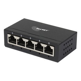 ALLNET Switch de escritorio no administrado 5 Puertos Gigabit Ethernet (10/100/1000) 1GbE L2 sin ventilador Negro, modelo ALL-SG8005