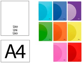 Liderpapel Libreta 360 A4 Tapa Plástico 48 Hojas 90gr Liso Sin Margen Colores Surtidos