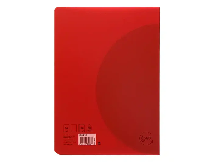 Liderpapel Libreta 360 A4 Tapa Plástico 48 Hojas 90gr Liso Sin Margen Colores Surtidos