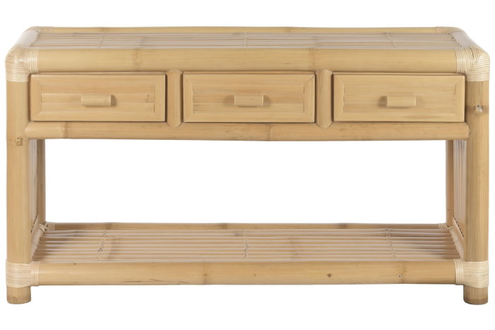 DKD Home Decor Consola Tropical Bambú y Ratán Natural 52 x 75 x 140 cm 3 Cajones DKD Home Decor Consola Tropical Bambú y Ratán Natural 52 x 75 x 140 cm 3 Cajones