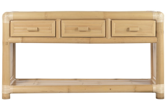 DKD Home Decor Consola Tropical Bambú y Ratán Natural 52 x 75 x 140 cm 3 Cajones DKD Home Decor Consola Tropical Bambú y Ratán Natural 52 x 75 x 140 cm 3 Cajones
