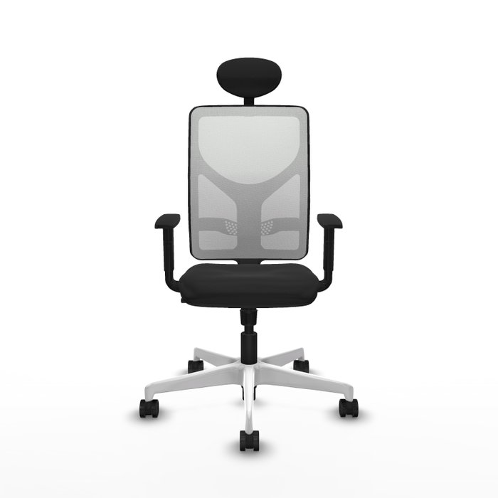 PIQUERAS Y CRESPO Silla de oficina Motilla con mecanismo Sincro, Negro y Blanco