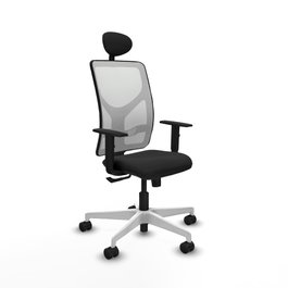 PIQUERAS Y CRESPO Silla de oficina Motilla con mecanismo Sincro, Negro y Blanco