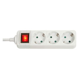 LINDY 73101 Regleta de Enchufe con Interruptor, Schuko Tipo F, 3 Tomas, Blanco, 3500W
