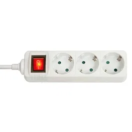 Lindy 73101 Regleta o Base Múltiple de Pared, Interruptor ON/OFF, Blanco, 3 Salidas AC Tipo F, 3500W, para Uso Interior