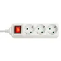 Lindy 73101 Regleta o Base Múltiple de Pared, Interruptor ON/OFF, Blanco, 3 Salidas AC Tipo F, 3500W, para Uso Interior