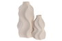 DKD Home Decor Jarrón de Gres Blanco Rugoso 10x10x18 cm