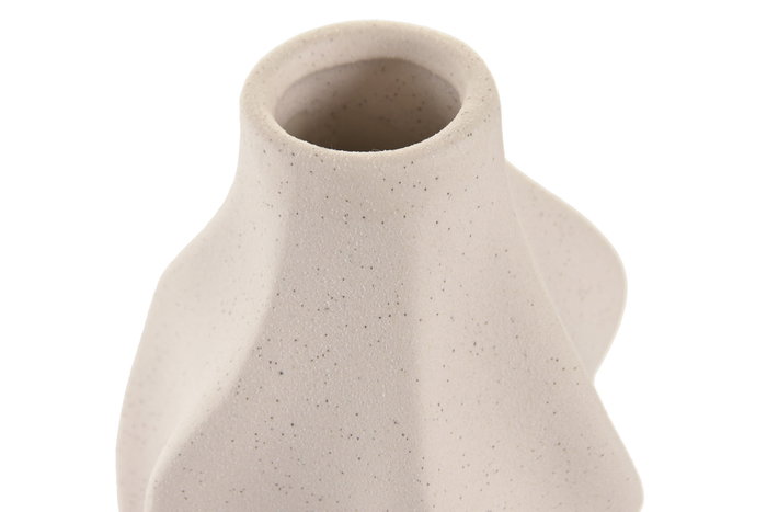 DKD Home Decor Jarrón de Gres Blanco Rugoso 10x10x18 cm