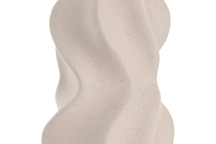 DKD Home Decor Jarrón de Gres Blanco Rugoso 10x10x18 cm