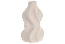 DKD Home Decor Jarrón de Gres Blanco Rugoso 10x10x18 cm