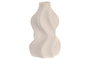 DKD Home Decor Jarrón de Gres Blanco Rugoso 10x10x18 cm