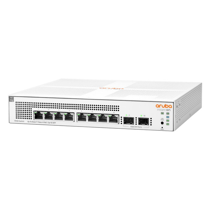 HP Enterprise Instant On 1930 Switch Gestionado L2+ 8 Puertos Gigabit Ethernet 2 Puertos SFP PoE 124W Montaje en Rack 1U