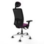 PIQUERAS Y CRESPO Silla de oficina Zulema con mecanismo Sincro/Traslack, Morado y Negro