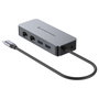 Conceptronic ABBY24G Hub USB-C 2 puertos Gigabit Ethernet 2 puertos USB-A 3.2 Gen 1 5 Gbps 0.3m Gris