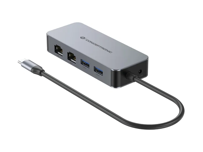 Conceptronic ABBY24G Adaptador USB-C con 2 puertos Ethernet Gigabit y 2 puertos USB 3.2 Gen 1 Conceptronic ABBY24G Adaptador USB-C con 2 puertos Ethernet Gigabit y 2 puertos USB 3.2 Gen 1