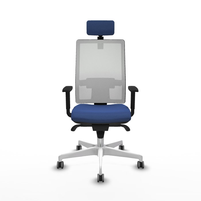 PIQUERAS Y CRESPO Silla de oficina Horna con mecanismo Sincro, Azul marino y Blanco PIQUERAS Y CRESPO Silla de oficina Horna con mecanismo Sincro, Azul marino y Blanco