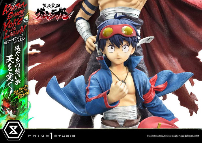 Prime 1 Studio Gurren Lagann Estatua Ultimate Premium Masterline 1/4 Kamina, Simon & Yoko con Lagann Deluxe Bonus Version