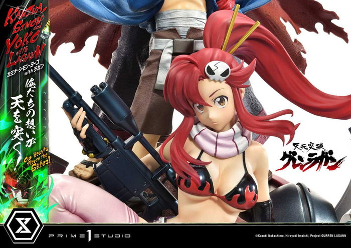 Prime 1 Studio Gurren Lagann Estatua Ultimate Premium Masterline 1/4 Kamina, Simon & Yoko con Lagann Deluxe Bonus Version