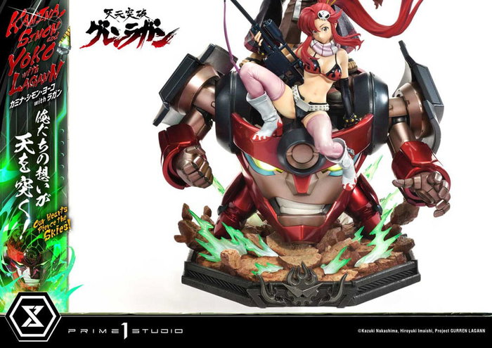 Prime 1 Studio Gurren Lagann Estatua Ultimate Premium Masterline 1/4 Kamina, Simon & Yoko con Lagann Deluxe Bonus Version
