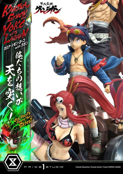 Prime 1 Studio Gurren Lagann Estatua Ultimate Premium Masterline 1/4 Kamina, Simon & Yoko con Lagann Deluxe Bonus Version
