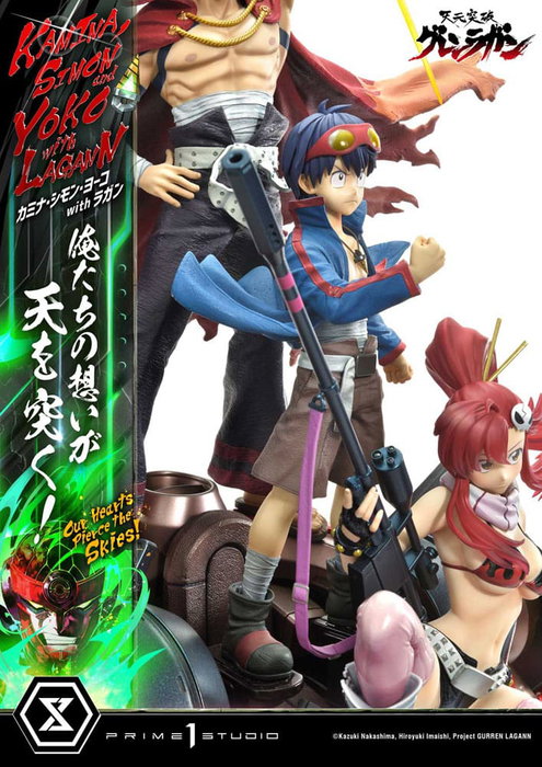 Prime 1 Studio Gurren Lagann Estatua Ultimate Premium Masterline 1/4 Kamina, Simon & Yoko con Lagann Deluxe Bonus Version