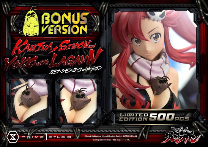Prime 1 Studio Gurren Lagann Estatua Ultimate Premium Masterline 1/4 Kamina, Simon & Yoko con Lagann Deluxe Bonus Version