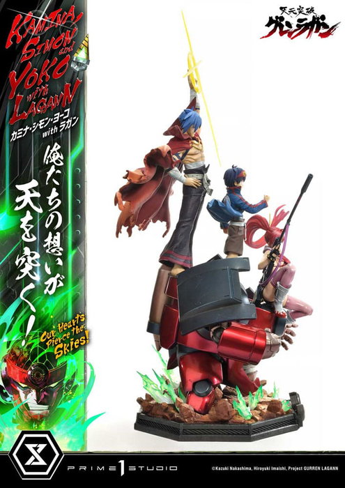 Prime 1 Studio Gurren Lagann Estatua Ultimate Premium Masterline 1/4 Kamina, Simon & Yoko con Lagann Deluxe Bonus Version