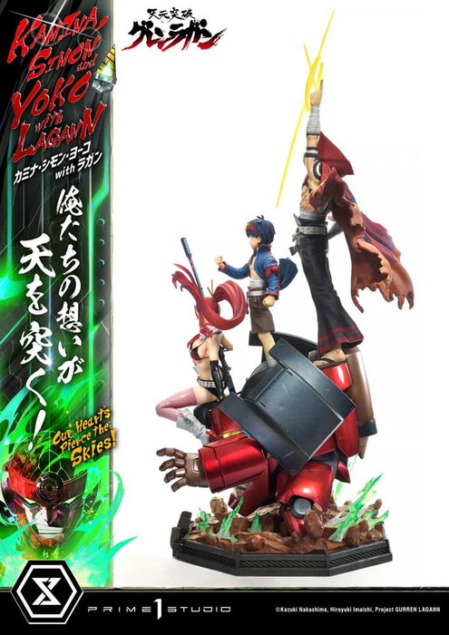 Prime 1 Studio Gurren Lagann Estatua Ultimate Premium Masterline 1/4 Kamina, Simon & Yoko con Lagann Deluxe Bonus Version