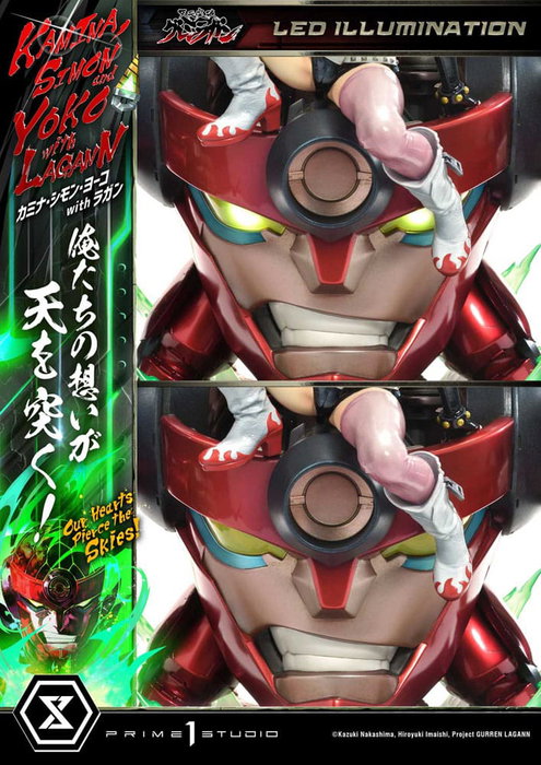 Prime 1 Studio Gurren Lagann Estatua Ultimate Premium Masterline 1/4 Kamina, Simon & Yoko con Lagann Deluxe Bonus Version