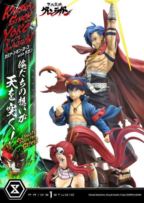Prime 1 Studio Gurren Lagann Estatua Ultimate Premium Masterline 1/4 Kamina, Simon & Yoko con Lagann Deluxe Bonus Version