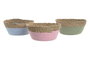 DKD Home Decor Cesta Seagrass Algodón Surtido 26x26x12 cm