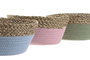 DKD Home Decor Cesta Seagrass Algodón Surtido 26x26x12 cm
