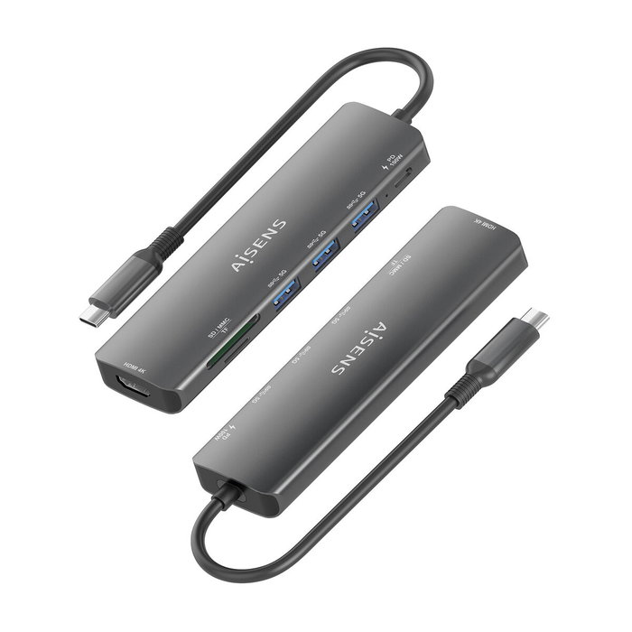 Aisens USB-C Dock 7 en 1 ASUC-7P025-GR Gris