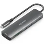 Aisens ASUC-7P025-GR Docking USB Tipo-C, 7 en 1 con HDMI 4K, 3xUSB-A, 1xUSB-C PD 100W, Lector SD/Micro SD, Gris