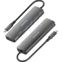 Aisens ASUC-7P025-GR Docking USB Tipo-C, 7 en 1 con HDMI 4K, 3xUSB-A, 1xUSB-C PD 100W, Lector SD/Micro SD, Gris