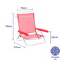 Marbueno Silla Plegable Coral de Aluminio con 5 Posiciones