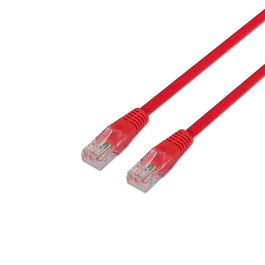 AISENS - CABLE DE RED LATIGUILLO RJ45 CAT.5E UTP AWG24, ROJO, 0.5M