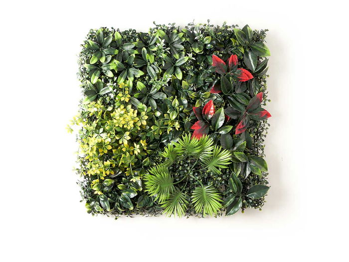 Ibergarden Jardín Vertical Hoja Roja 54x54x3 cm Plástico Verde y Rojo (Set de 10)