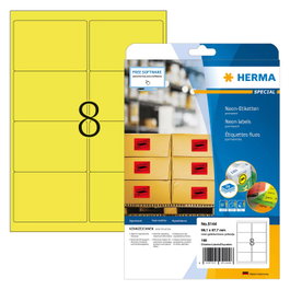 HERMA Etiquetas A4 Amarillo Neón 99,1x67,7 mm 160 unidades
