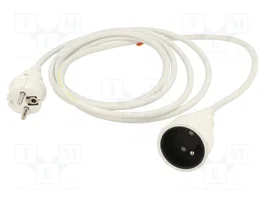 PLASTROL Prolongador de alimentación H03VV-F 3G1,5mm2 3m Blanco