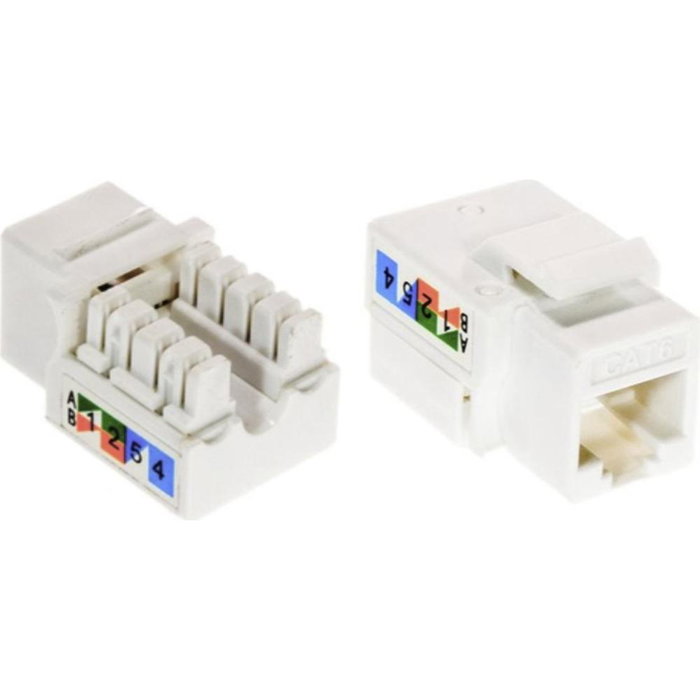 Phasak Conector Keystone RJ45 Cat.6 90 Grados UTP para Red Estructurada - Incluye Código de Colores, Instalación Sencilla