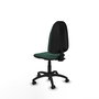 Silla de oficina Algarra con mecanismo Contacto permanente básico tapizada con Tela color Verde botella. Equipada con Base poliamida negra, Sin brazos y Ruedas autofrenantes