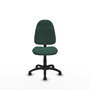 Silla de oficina Algarra con mecanismo Contacto permanente básico tapizada con Tela color Verde botella. Equipada con Base poliamida negra, Sin brazos y Ruedas autofrenantes