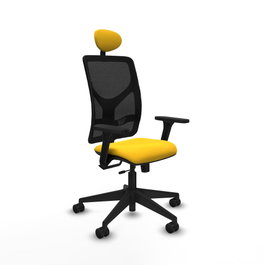PIQUERAS Y CRESPO Silla de oficina Motilla con mecanismo Sincro/Traslack Amarillo y Negro