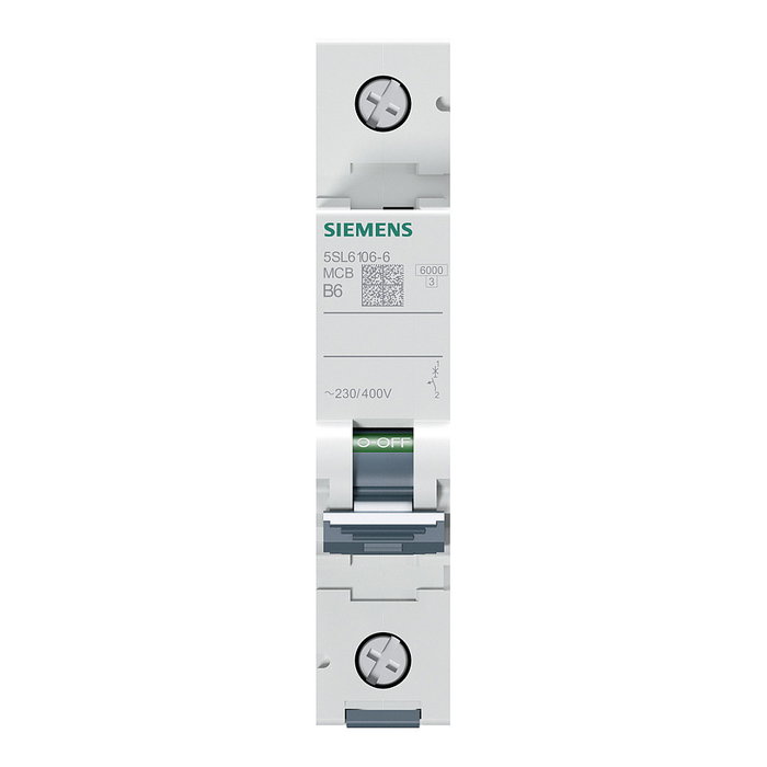 Siemens 5SL6106-6 Disyuntor en miniatura 1P Tipo B 6A Siemens 5SL6106-6 Disyuntor en miniatura 1P Tipo B 6A