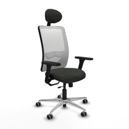 PIQUERAS Y CRESPO Silla de oficina Zulema con mecanismo Sincro/Traslack, Blanco y Negro