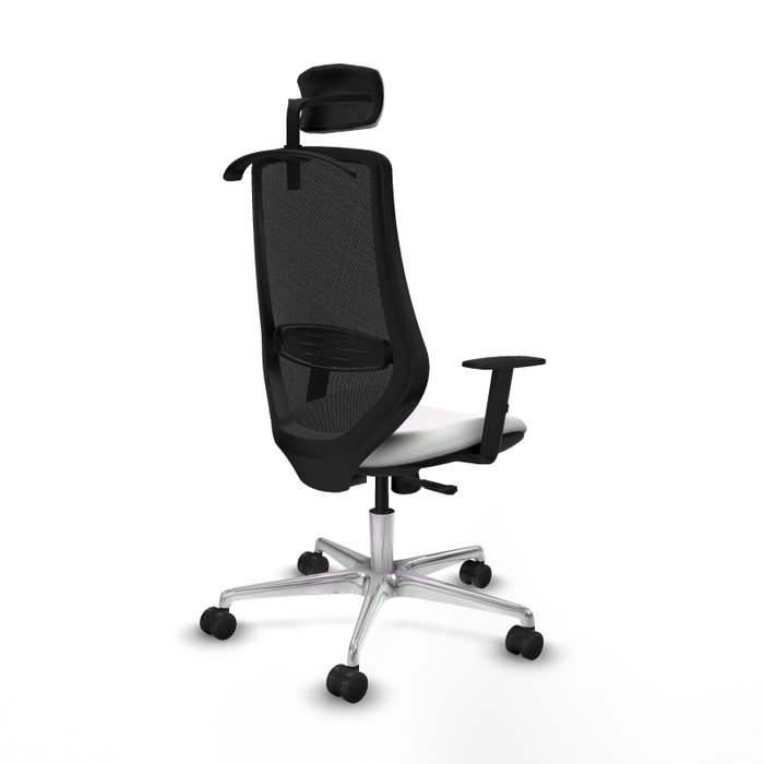 PIQUERAS Y CRESPO Silla de oficina Mardos con mecanismo Sincro, Blanco y Negro