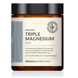 HOLOS NUTRITION Triple Magnesium Plus 60 Vcap - Magnesio Citrato, Malato y Taurato 150 mg