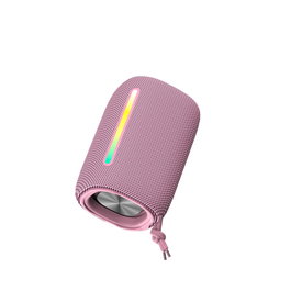 Forever BS-10 Altavoz Bluetooth Portátil 10W con Luz LED RGB, Función TWS Estéreo, Resistente al Agua IPX5, Batería 5h, Color Rosa